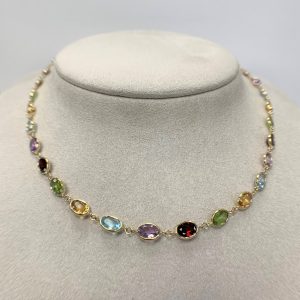 Yellow Gold Multistone Necklace
